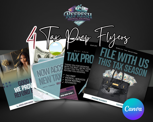 TAX PREP FLYER TEMPLATES – Fully Editable in Canva